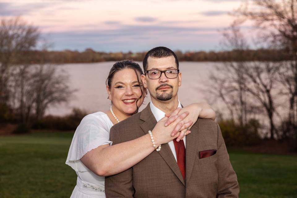 Bride & Groom at dusk