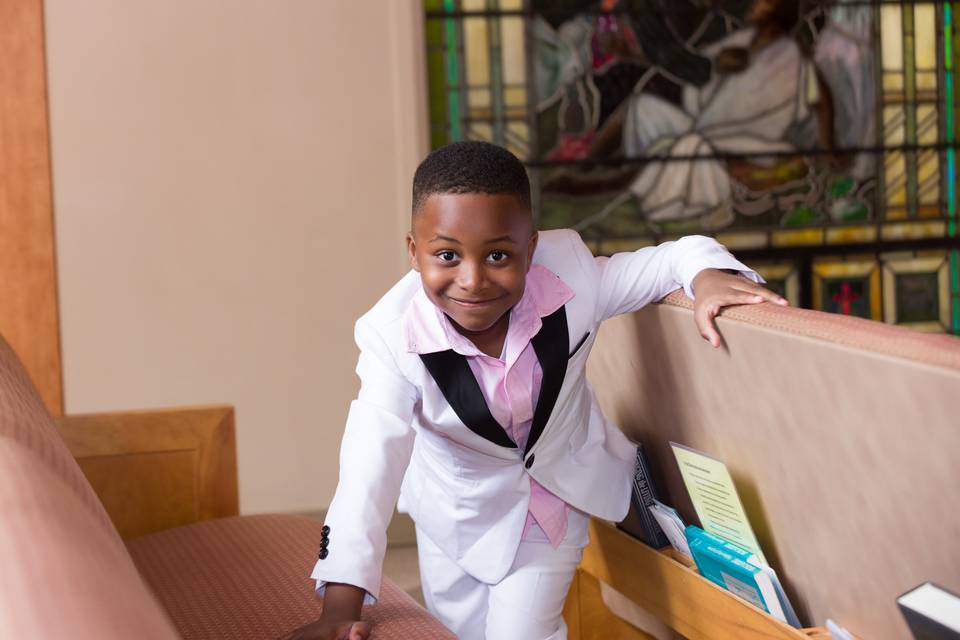 Ring bearer having fun