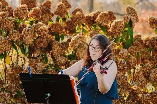 action shot with electric violin