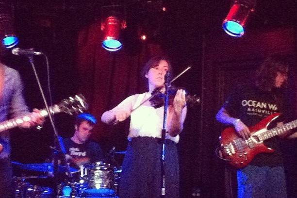 action shot with acoustic violin