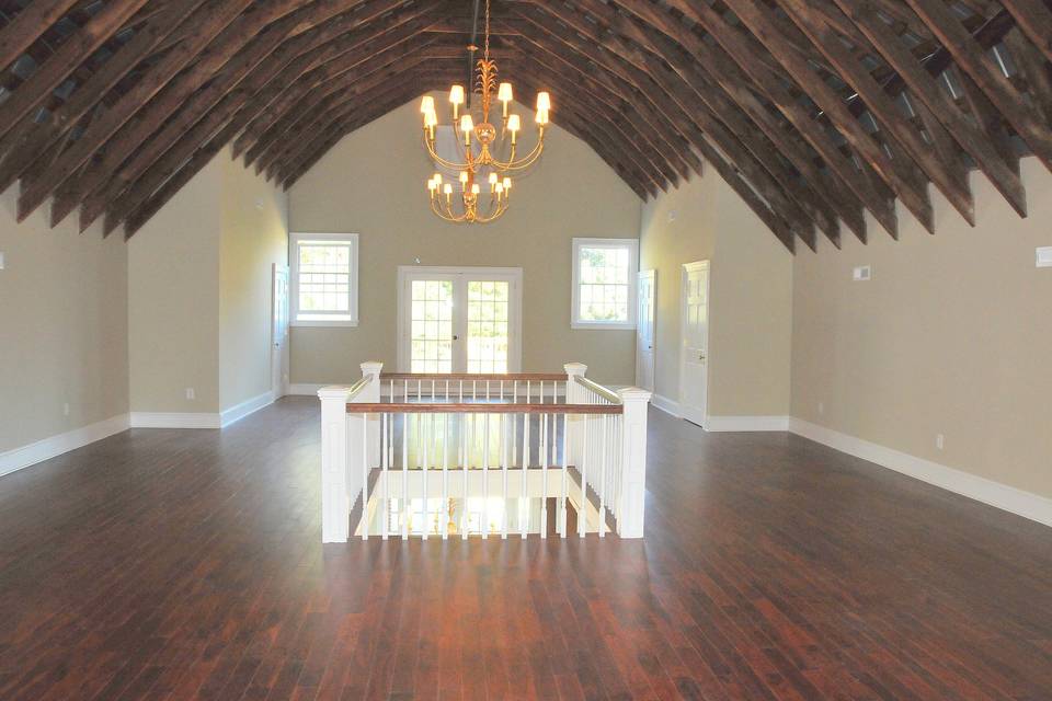 Wooden floors and exposed beams