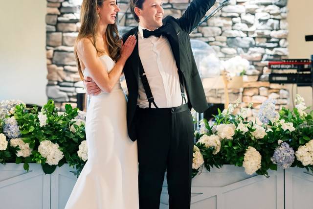 Newlyweds at reception