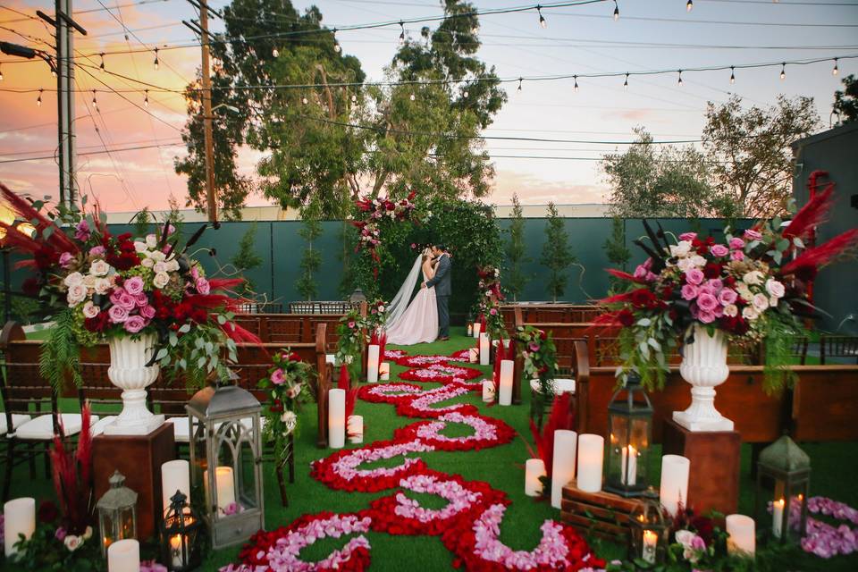 Outdoor evening ceremony