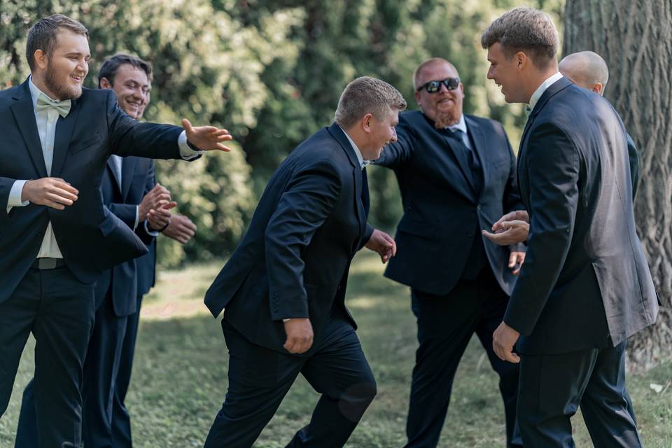 Groom with groomsmen