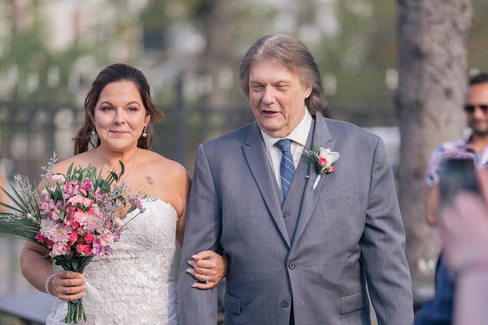 Bride & Father walking