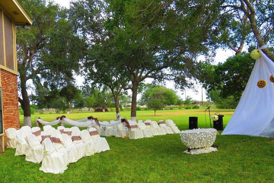 Wedding reception setup