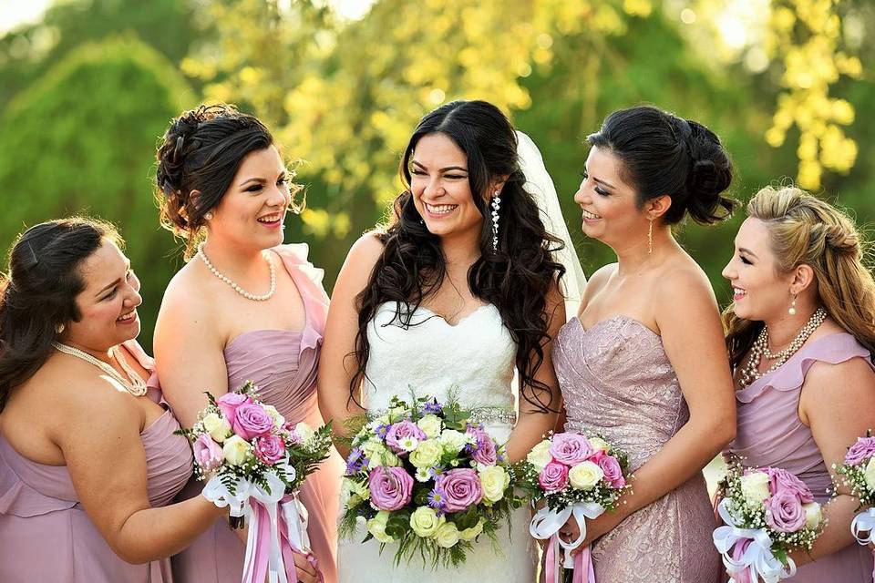 The bride with her bridesmaid