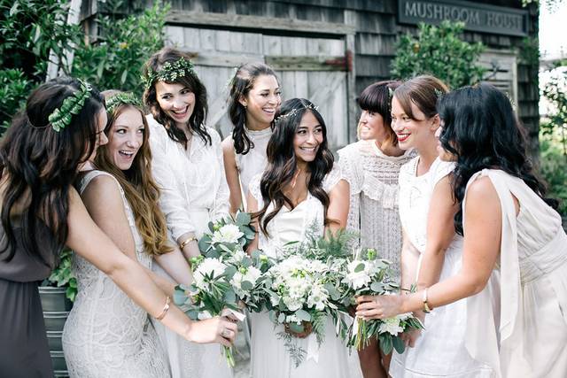Bride and bridesmaids