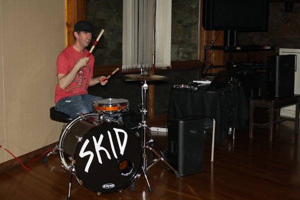 DJ Skid playing the drums