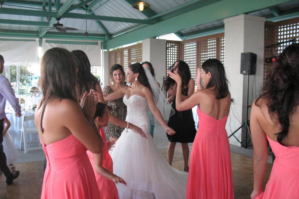 Bride dancing