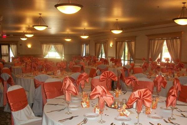Table setup with centerpiece
