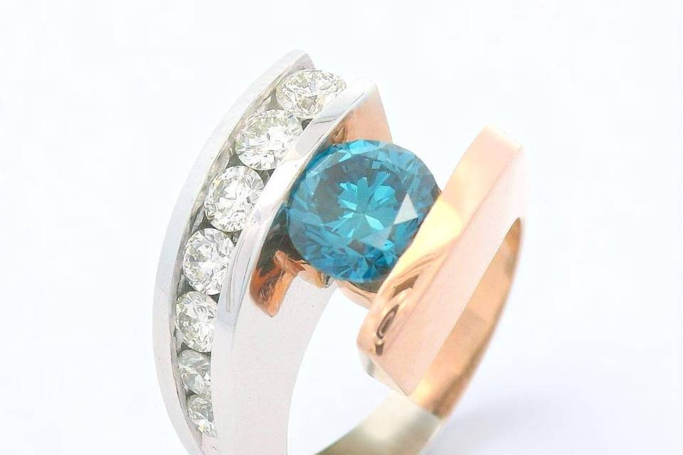 Blue Diamond Ring