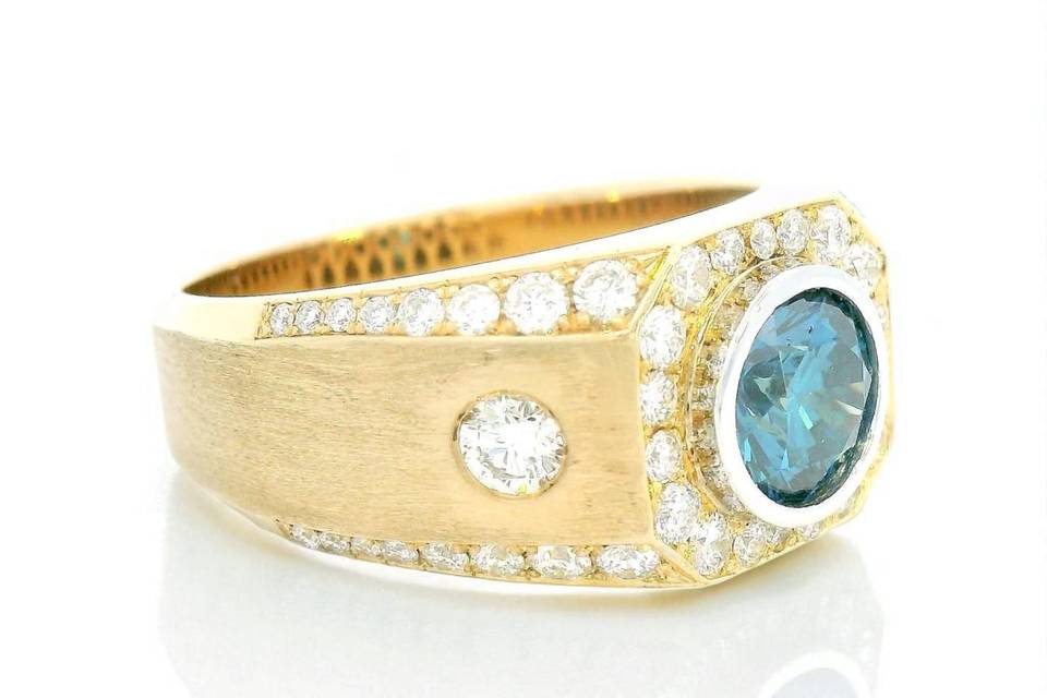 Men's Blue Diamond Ring