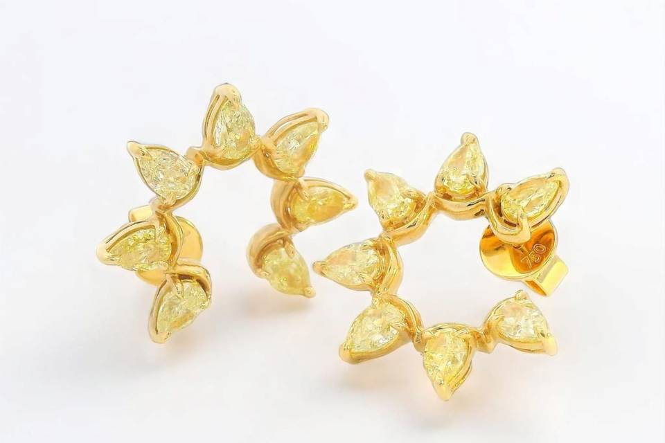 Yellow Diamond Earrings