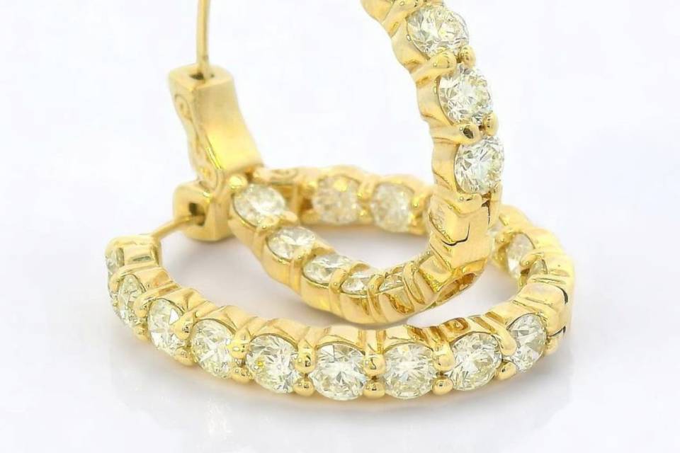 In and Out Diamond Earrings