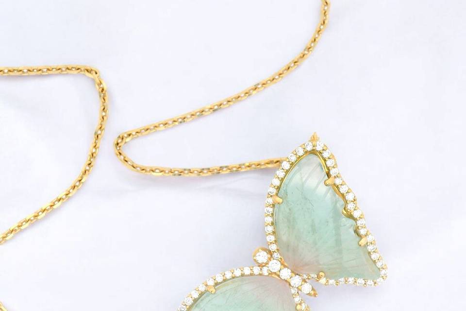 Tourmaline Butterfly Necklace