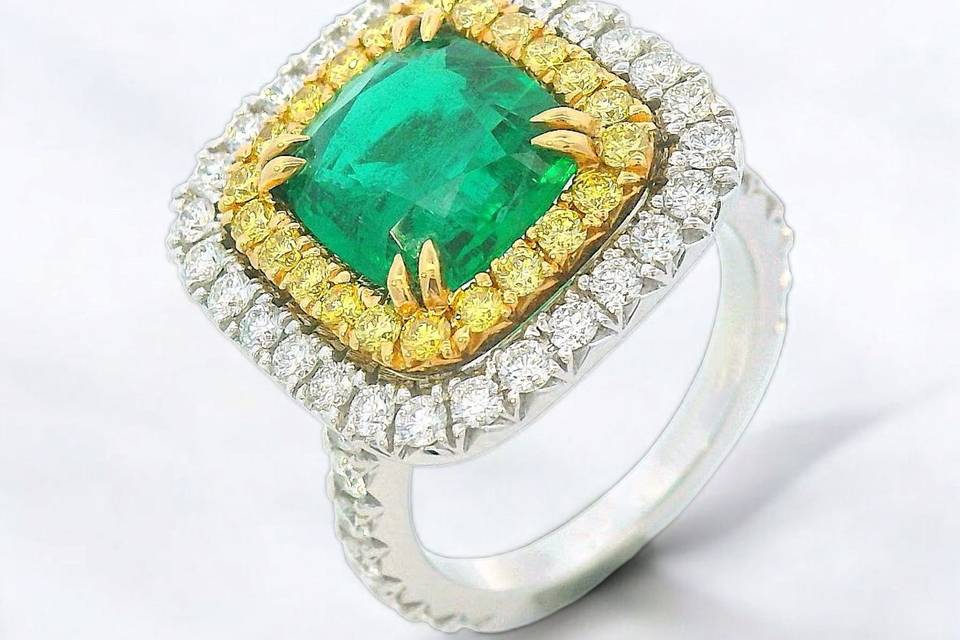 Emerald and Diamond Ring