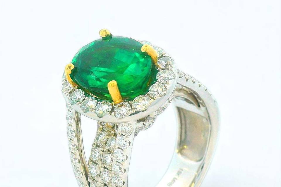 Emerald and Diamond Ring
