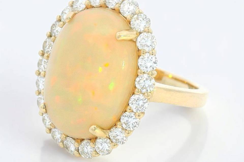 Opal and Diamond Ring