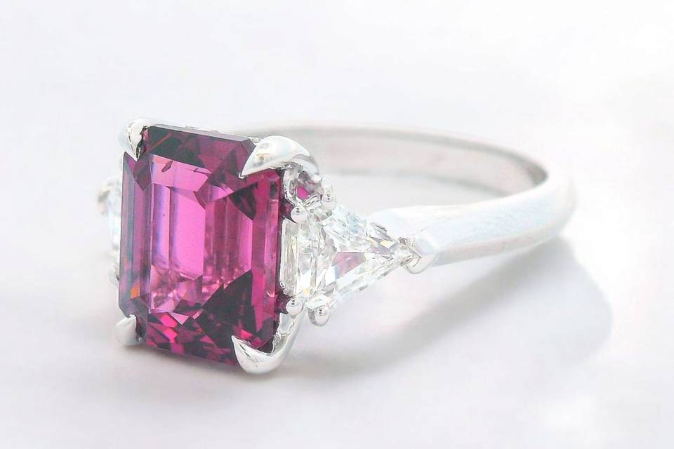 Pink Tourmaline Diamond Ring