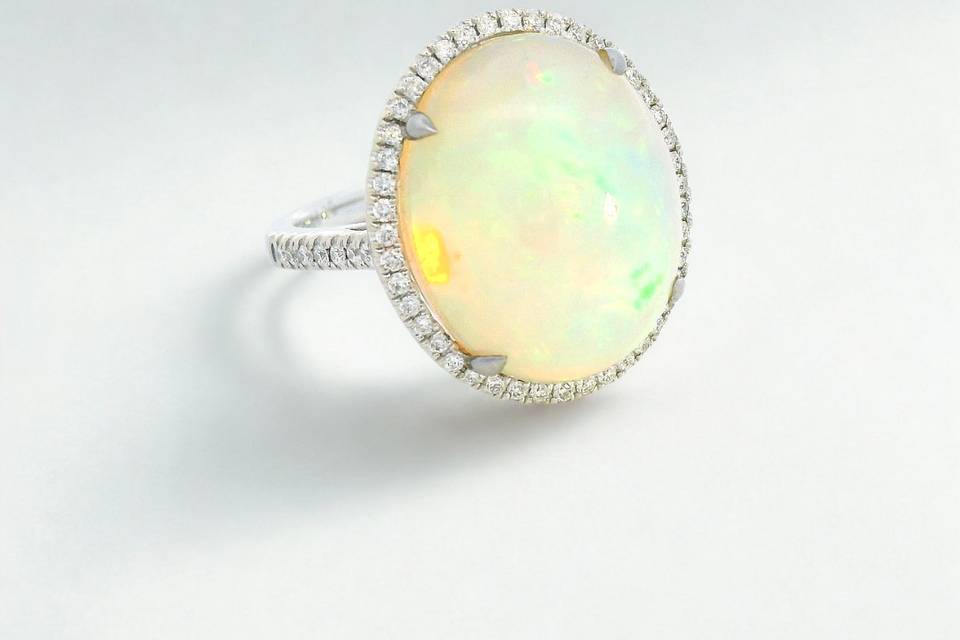 Opal and Diamond Ring