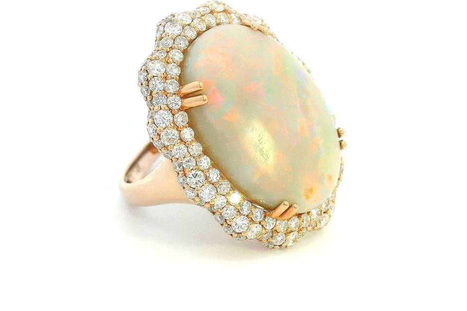 Opal and Diamond Ring