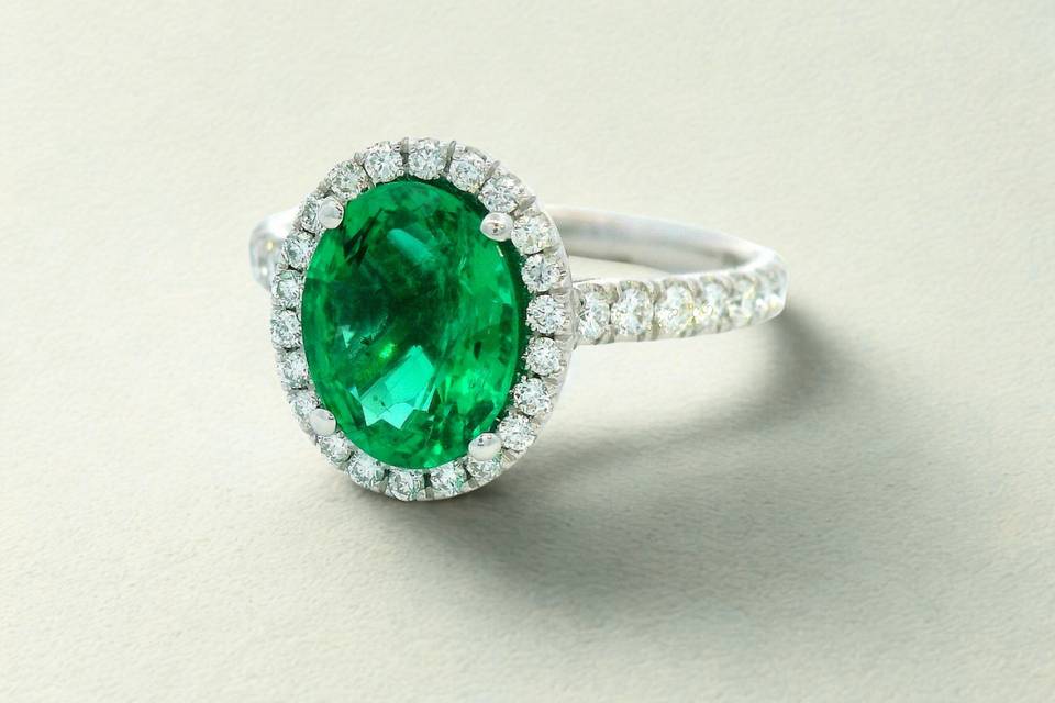Emerald and Diamond Ring