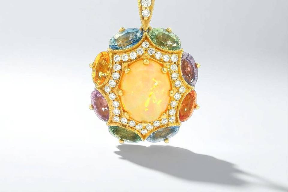 Opal and Sapphire Necklace