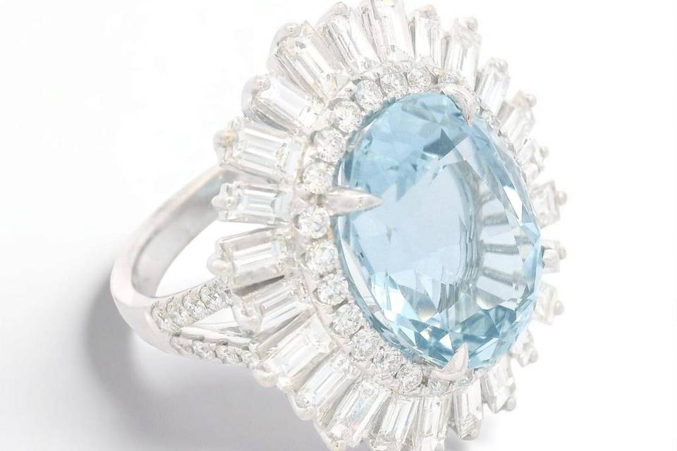 Aquamarine Cocktail Ring
