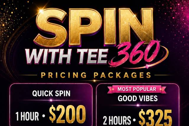 Spin with Tee 360 Pricing Packages