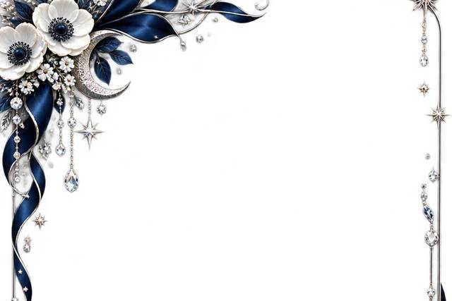 Wedding Overlay - Navy Silver Celestial