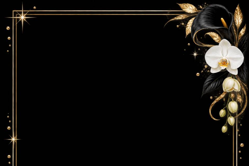 Wedding Overlay - Black White Gold