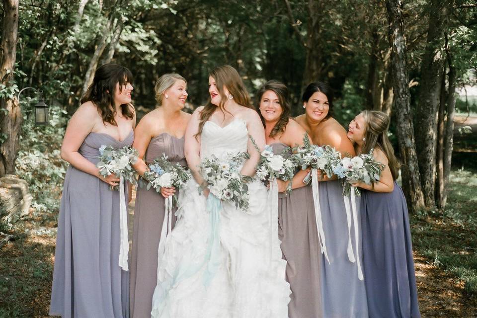 Bride and bridesmaids