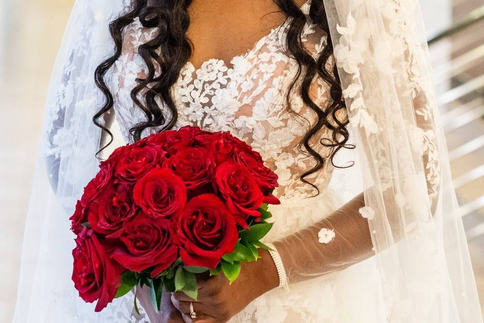 Bride getting ready