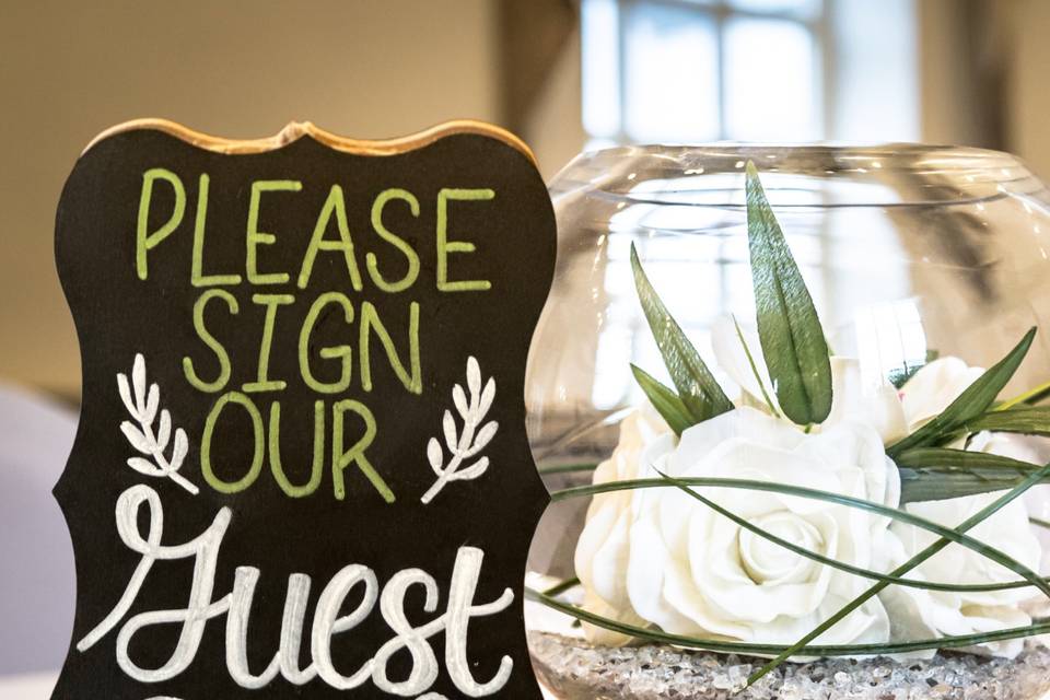 Guest book table sign