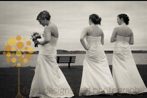 Bridesmaids by the lake