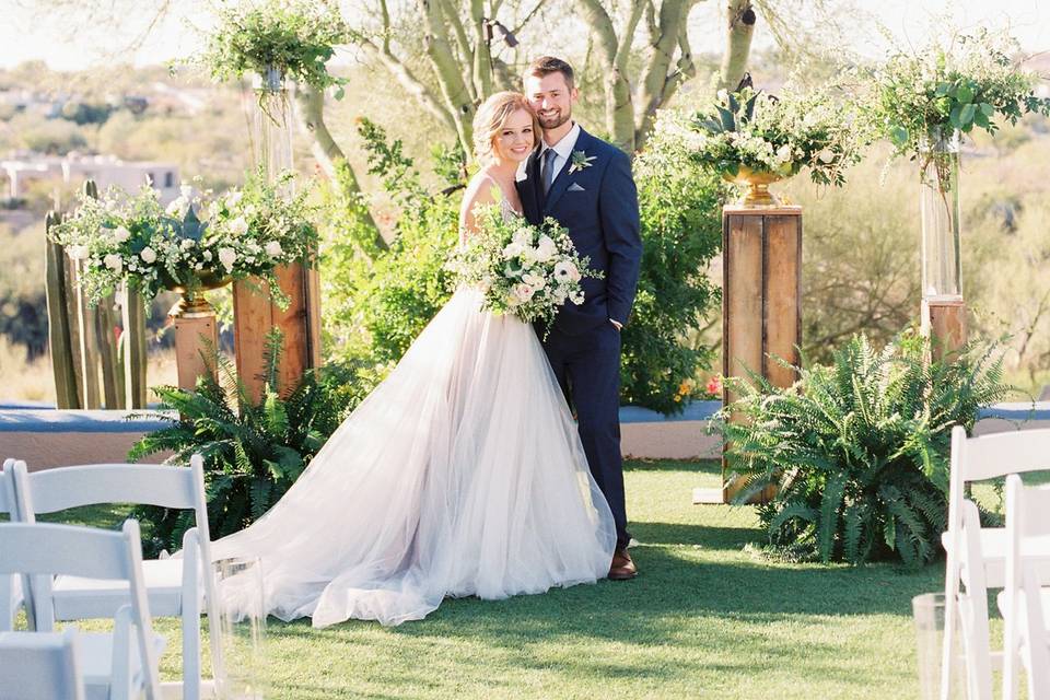 The bride and groom