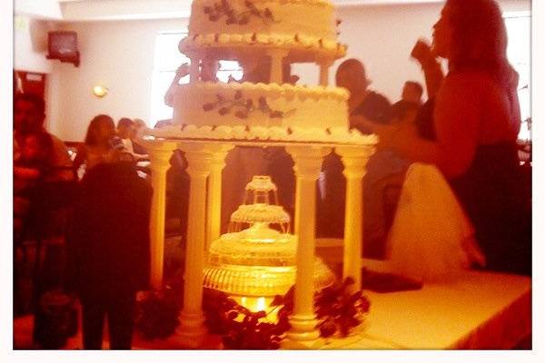 The cake with a fountain underneath! So neat!