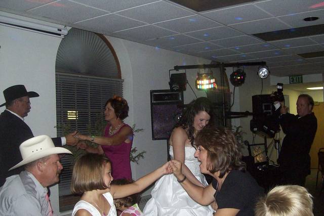 The bride dancing