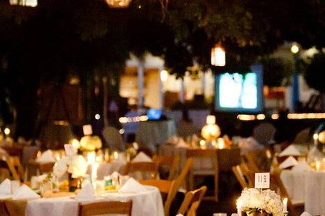 Reception table and plant decor