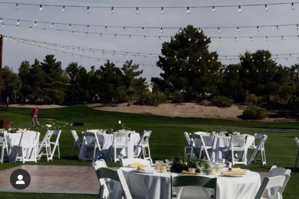 Driving range wedding