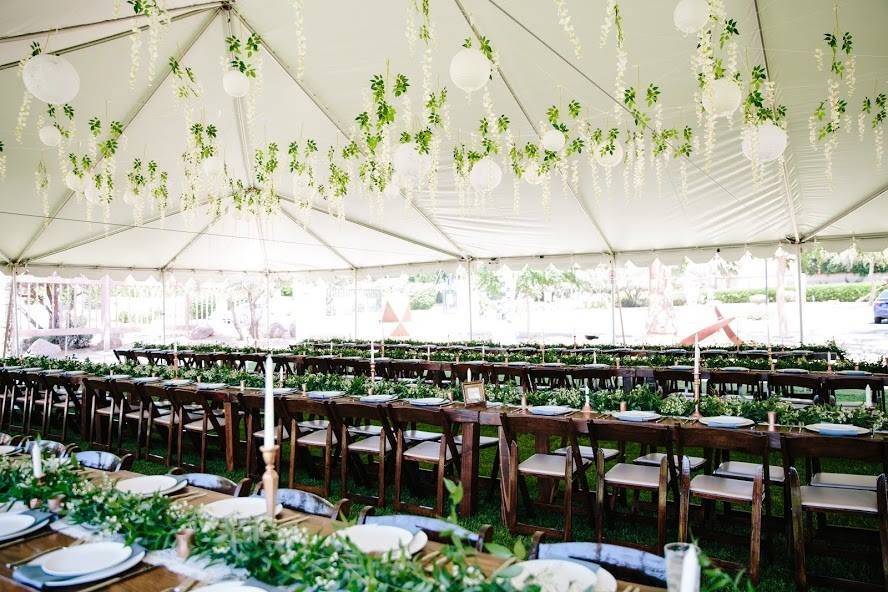 Wedding reception setup