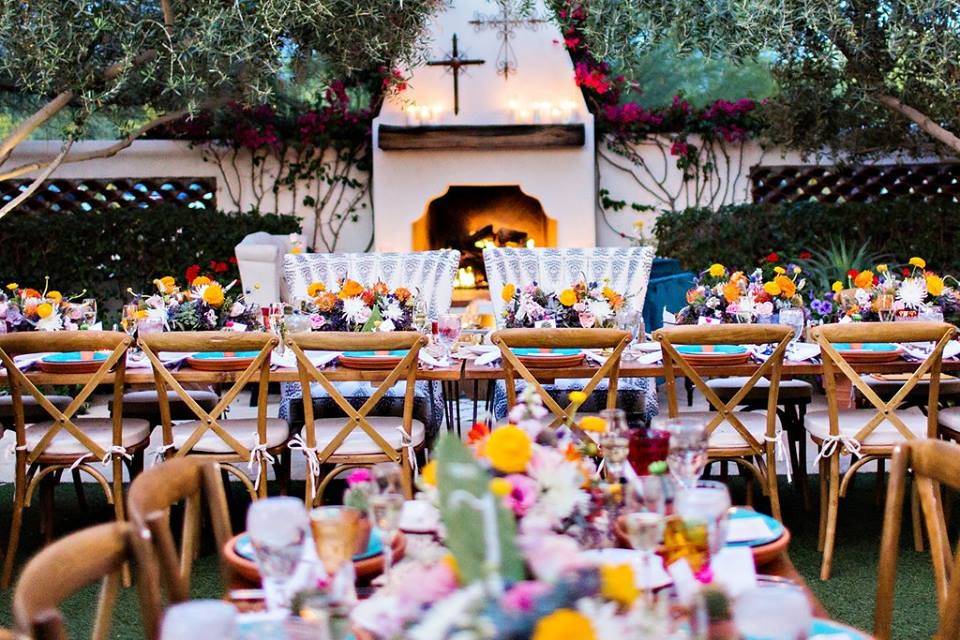 Wedding reception setup
