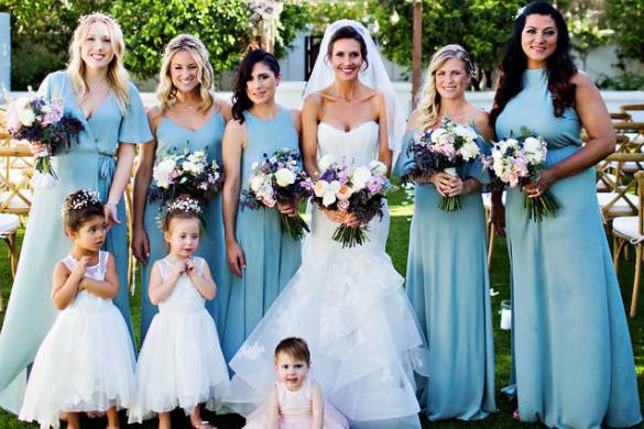 The bride with her bridesmaids