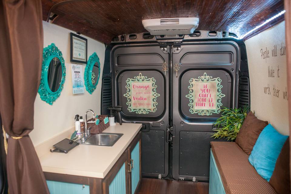 Inside the mobile salon