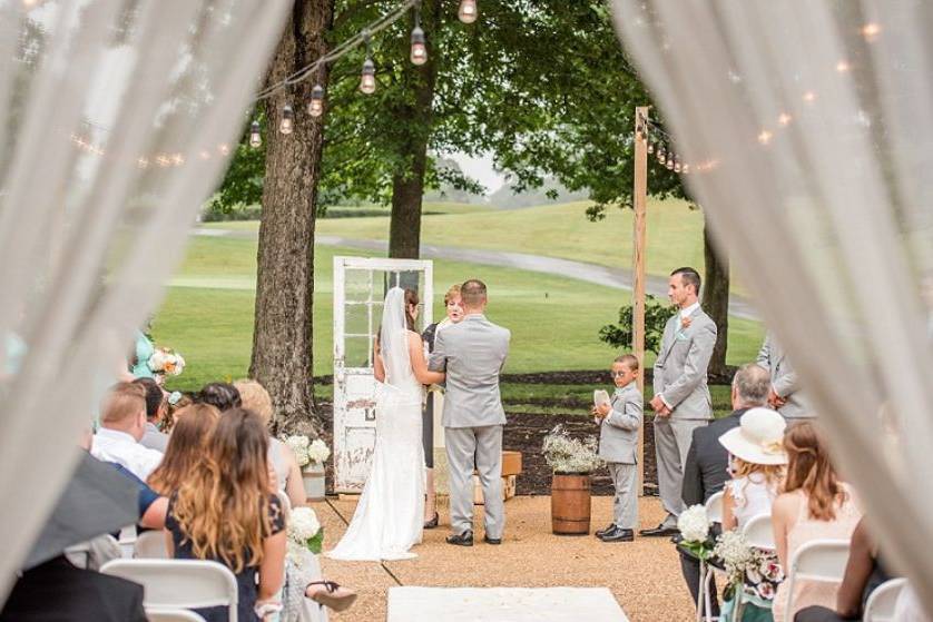 Outdoor wedding ceremony