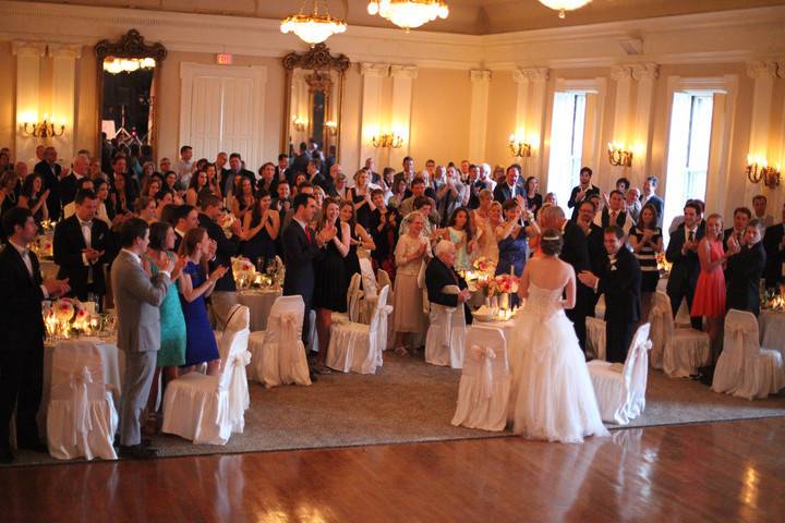 Guests enjoying the upstairs ballroom.