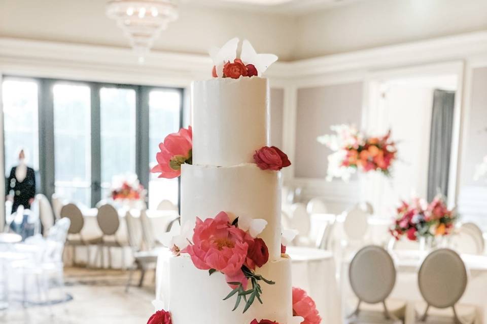 Five tier buttercream cake