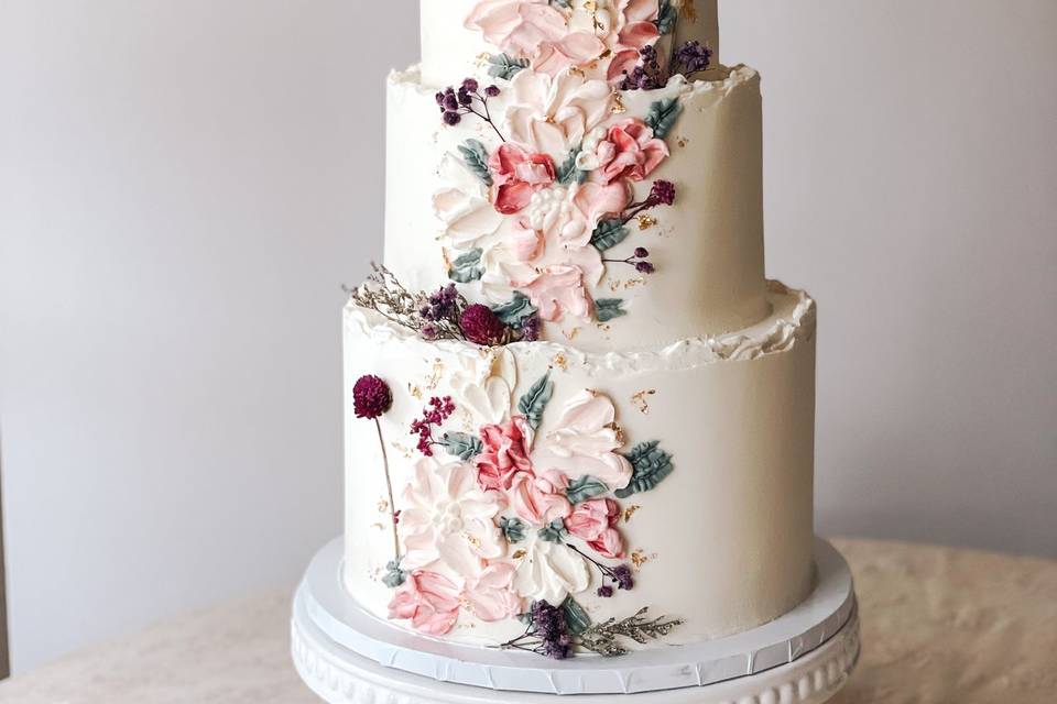 Palette flowers cake