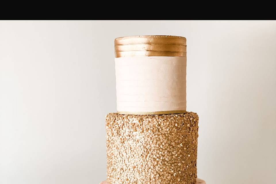 Buttercream and sequins combo